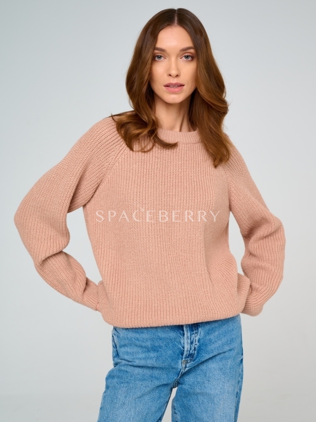 Женский вязаный свитер оверсайз, джемпер